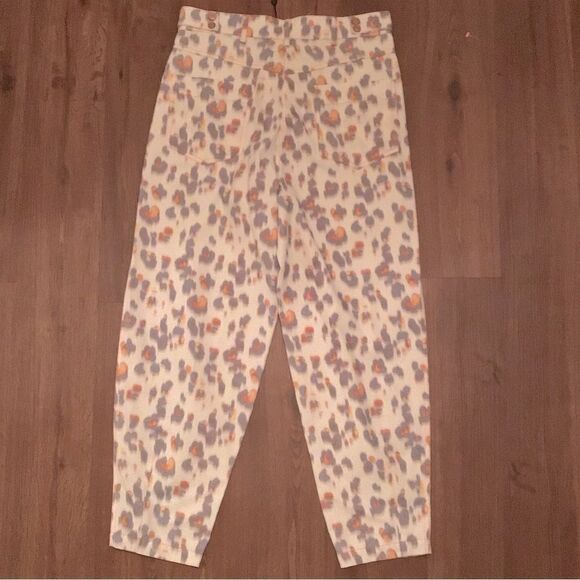 Nocturne Leopard Blue Orange Button Fly Straight Baggy NWT - Picture 4 of 6